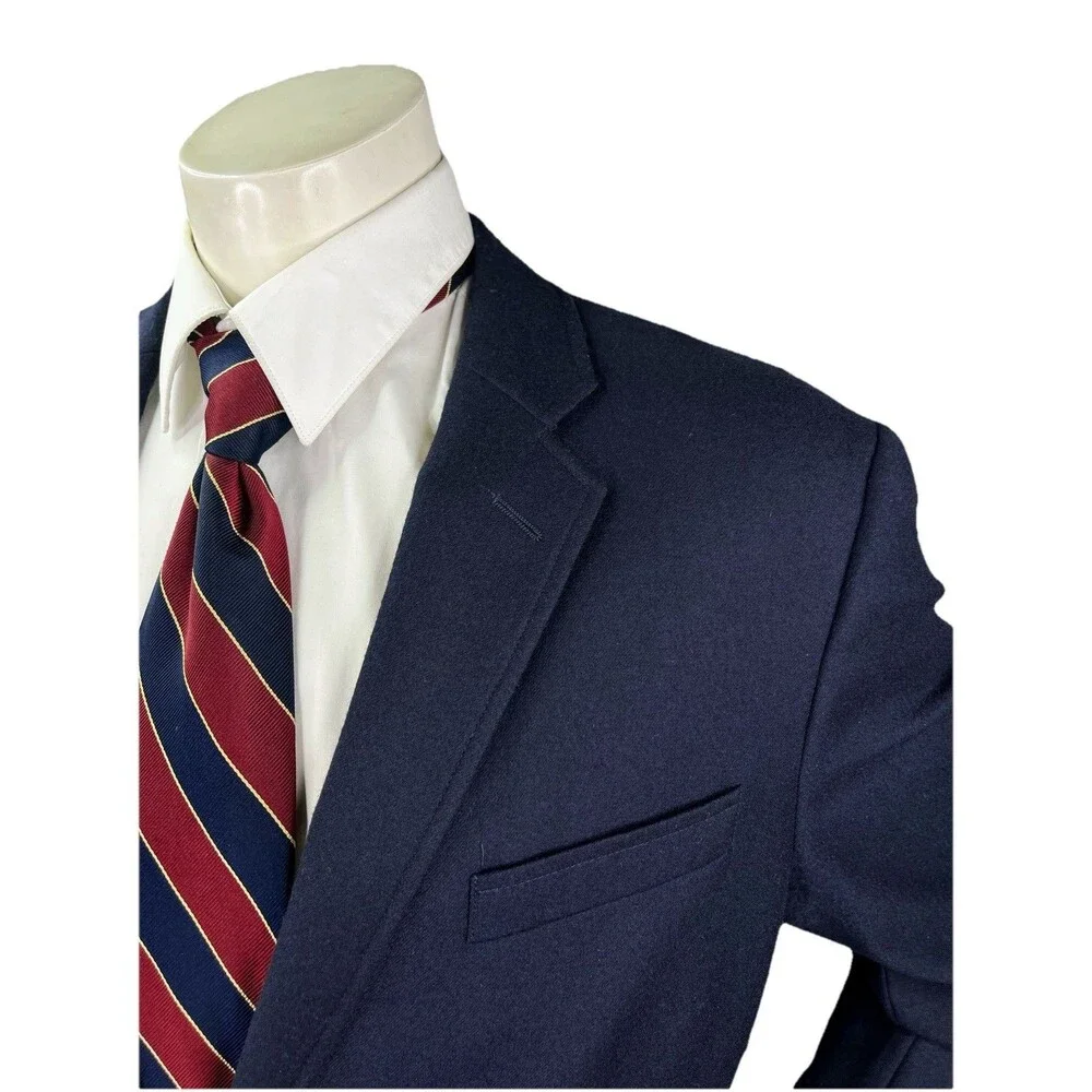 J. CREW Ludlow American Woolen Company Flannel Wool Blazer Men's 44R Navy